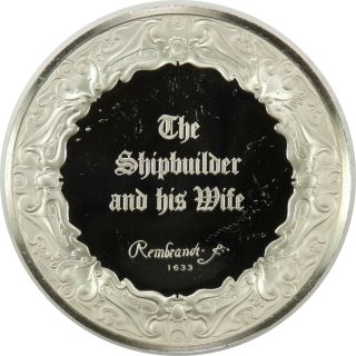 THE SHIPBUILDER AND HIS WIFE 2.  28oz STERLING SILVER MEDAL - GENIUS OF REMBRANDT 2