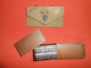U.  S.  Army: 1942 Wwii First Aid Pouch Canvas &dressing First Aid. ,