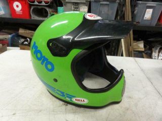 Vintage Bell Moto 3 Mx Green Motorcycle Helmet Magnum Buco Mchal Fulmer Ahrma 2