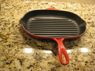 Le Creuset Oval Grill 32 Made In France Red Enamel Over Cast Iron