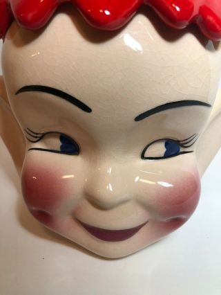 Vintage Red Elf Pixie Head Ceramic Cookie Jar 1950’s USA 2