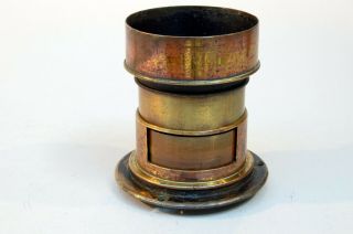 Vintage Ross London Large Format Brass Lens With Flange - 4 Inch.