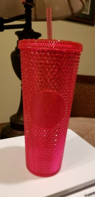 Starbucks Rare 2019 Holiday Limited Edition Studded Tumbler Cup - Red