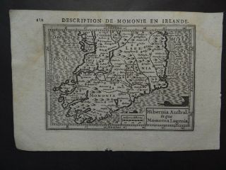 1618 Bertius Atlas Hondius Map Southern Ireland - Munster - Irlande Hibernia