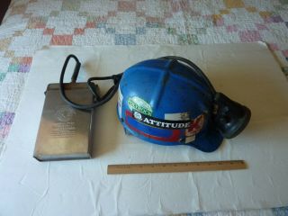 Vintage Coal Miners Msa Comfo Cap Helmet W/ Battery Pack