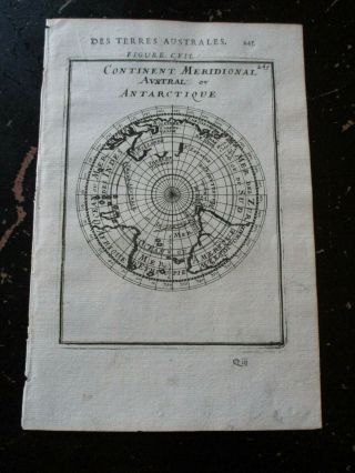 Antarctique - Mallet,  Published Paris 1683 Copper Plate Engraving,  Plate 245