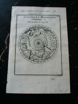 Antarctique - Mallet,  published Paris 1683 copper plate engraving,  plate 245 2