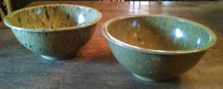 Two Vintage Texas Ware Green Splatter Melmac Confetti Bowls Unmarked 118