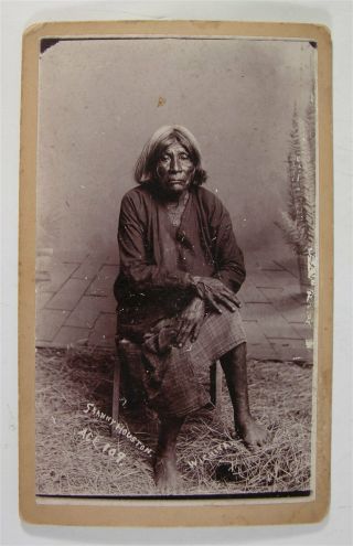 1890 Native American Kiowa Indian Cabinet Card Photograph Wife Of Sam Houston