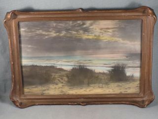 Early Pacific Northwest Hand Tinted Seascape Photograph,  Pie Crust Frame,  Curtis? 3