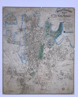 Antique Vintage Historical Map 1800s: Sydney,  Australia 9.  5 X 8 " Reprint 1854c