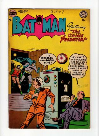 Batman 77 Vintage Dc Comic Detective Robin Golden Age 10c
