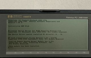 Vintage HP 1000CX Palmtop PC 2MB RAM 2