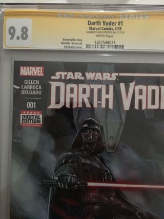 Star Wars Darth Vader 1 Cgc 9.  8 Signed David Prowse