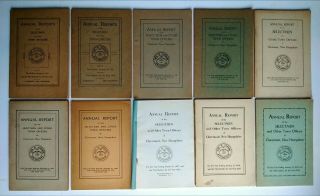 10 Claremont Nh Hampshire Annual Reports 1931 - 1939 Statistics Birth Marriage