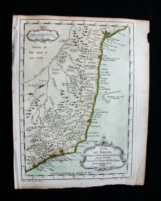 1754 Bellin: Map: South America,  Brazil,  Brasil,  Rio De Janeiro,  Bahia