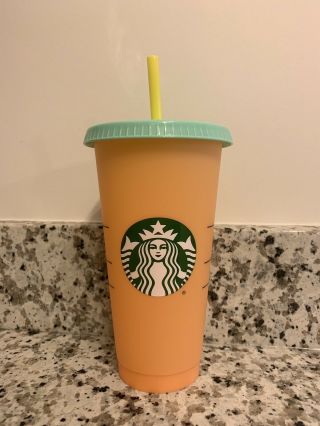 Single Starbucks Color Changing Cup Apricot