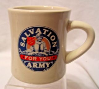 Salvation Army For You Vintage Style Ironstone Coffee Cup Mug Advertising