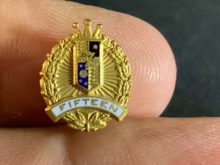 Zenith 1/10 10k Gold Filled 15 Years Of Service Award Pin.  Fantastic Detail.