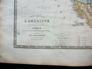 1850/70 ca.  BRUE & LEVASSEUR - rare map of NORTH AMERICA,  UNITED STATES,  CANADA 3