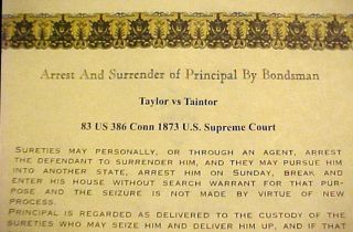 Taylor Vs Taintor Bounty Hunter Bail Enforcement Decision Wall Certificate