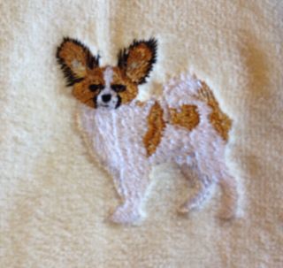 Papillon,  Hand Towel,  Embroidered,  Custom,  Personalized,  Dog