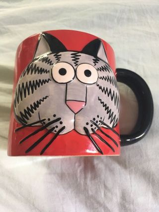 B Kliban Big Cat Red Coffee Mug Cup