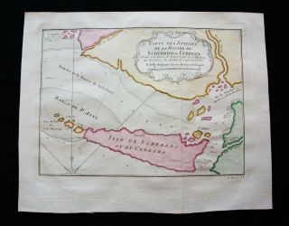 1754 Bellin: Orig.  Map: Africa,  Guinea,  Bissau,  Cerbera Isle,  Mali,  Sierra Leone