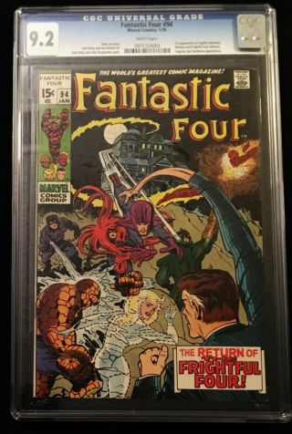 1970 Marvel Fantastic Four 94 Cgc 9.  2 White Pages