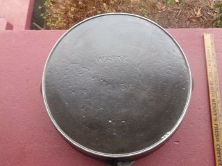 Early Old No 10 Wapak Cast Iron Skillet Frying Pan W Griswold Ghost Pattern