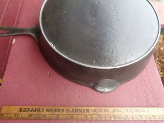 Early Old No 10 WAPAK Cast Iron Skillet Frying Pan w GRISWOLD Ghost Pattern 3