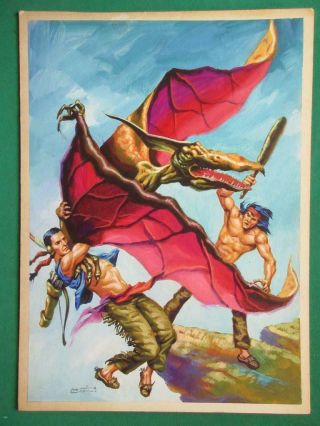 Turok Son Of Stone Monster Unique Mexican Comic Cover Art Signed By Betancourt