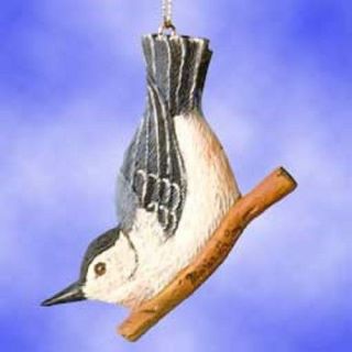 Nuthatch Window Hanging Christmas Ornament Hand Painted Resin Bird Figurine