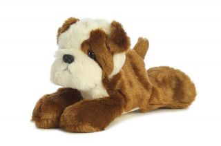 Aurora Flopsie Stuffed Plush Toy English Bulldog Bean Filled Puppy Dog
