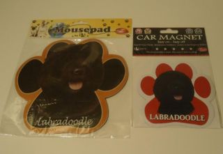 Black Labradoodle Mixed Breed Mousepad & Car Or Locker Magnet Mp121
