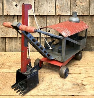 Vintage Keystone Ride Em Steam Shovel Pressed Steel Digger Crane Kids Toy