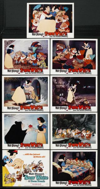 Snow White And The Seven Dwarfs Orig Disney Lobby Card Set 11x14 Movie Posters