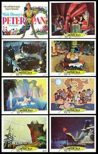 Peter Pan Lobby Card Set Disney 11x14 Movie Posters