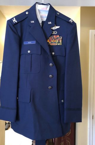 Named Usaf Air Force Colonel Uniform Visor Cap Wings Medal Ribbons Hats Shirt