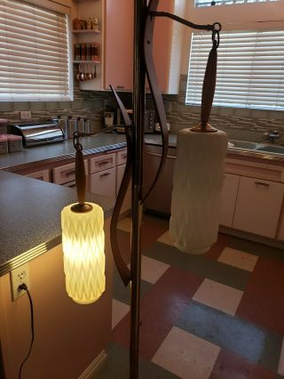 Vintage Mid Century Modern 1960s Tension Pole Floor Lamp Light Retro MCM 2