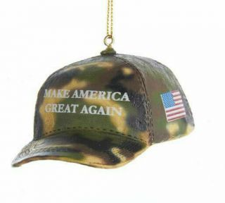 Ksa President Trump Resin Camouflage " Make America Great Again " Hat Cap Ornament