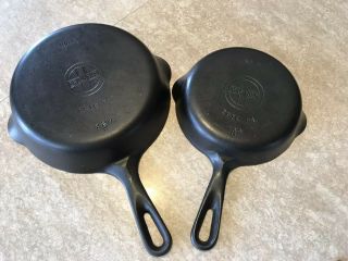 Griswold Small Logo 5 8 1/2” Cast Iron Skillet 724 K & 3 6 1/2 709 M Erie Pa