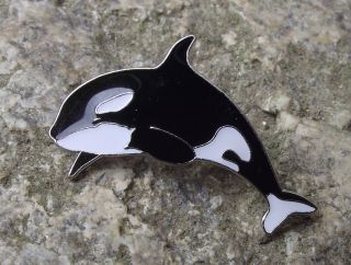 Orca Killer Whale Black White Dolphin Ocean Sea Mammal Brooch Pin Badge