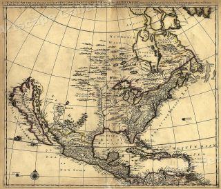 1685 Map Of The English Empire In America - 16x20