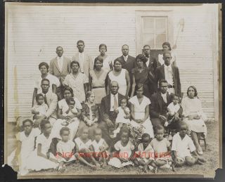 Early 1900s Black African American Family Group Photo Portrait 8x10 "