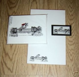 Horse Jumping Competition 3 Piece Set - Notepad,  6 Blank Notecards And Magnet