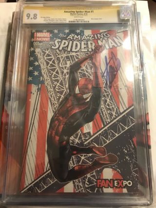 Spider - Man 1 (2014) Cgc 9.  8 Signed By Stan Lee Silk Cameo