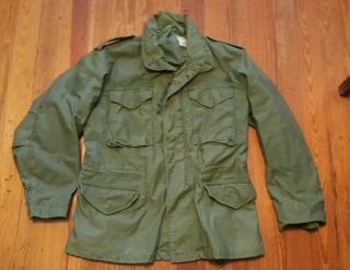 Vietnam War Era 1974 Usgi Us Military M - 65 Field Jacket Od Green Medium Regular