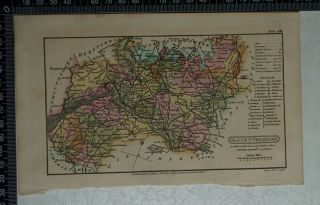 1808 Antique Hand Coloured Capper Map Of Glocestershire/gloucestershire