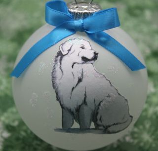 D099 Hand - Made Christmas Ornament Dog - Great Pyrenees - Fluffy Herd Gaurdian